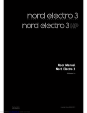 Clavia Nord Electro 3 User Manual