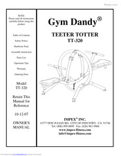 Impex Gym Dandy TT-320 Owner's Manual