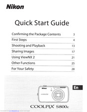 Nikon COOLPIX S800c Quick Start Manual