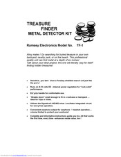 Ramsey Electronics Treasure finder TF-1 Instruction Manual