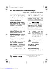 Radio Shack Ni-Cd/Ni-MH Universal Battery Charger Owner's Manual