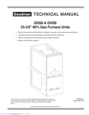 Goodman GHS80704AXC Technical Manual