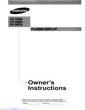 Samsung FP-T6374 Owner's Instructions Manual