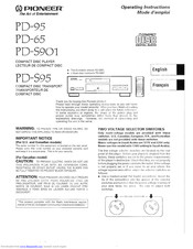 Pioneer PD-S901 Operating Instructions Manual