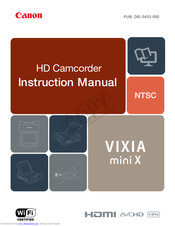 Canon Vixia mini X Instruction Manual