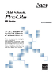 Iiyama ProLite E2280HS User Manual