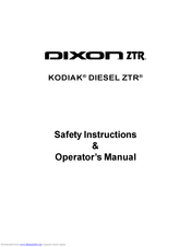 Dixon Kodiak Diesel Safety Instructions And Operator's Manual