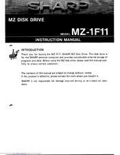 Sharp MZ-1F11 Instruction Manual