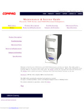 Compaq Presario 7800 Series Maintenance & Service Manual