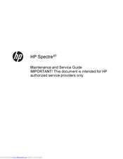 HP Spectre Maintenance And Service Manual