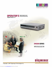 Digimerge DHU500 Operator's Manual