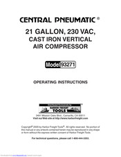 Central Pneumatic 93271 Operating Instructions Manual