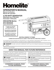 Homelite HGCA5700 series Operator's Manual