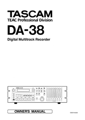 Tascam DA-38 Owner's Manual