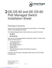 Interlogix GE-DS-82-PoE Installation Sheet