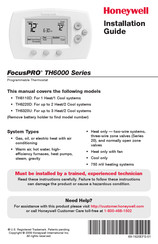 Honeywell FocusPRO TH6220D Installation Manual