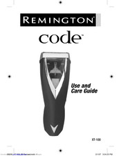 Remington Code XT-100 Use And Care Manual