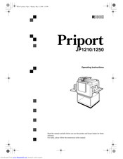 Ricoh PRIPORT JP1250 Operating Instructions Manual