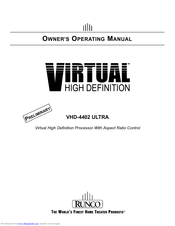 Runco VHD-4402 ULTRA Owner's Operating Manual