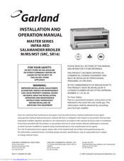 Garland MSR16 Installation And Operation Manual