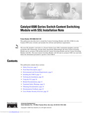 Cisco CATALYST 6500 WS-X6066-SLB-S-K9 Installation Note