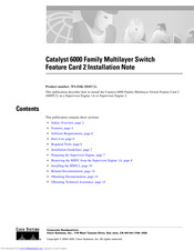 Cisco WS-F6K-MSFC2 Installation Note