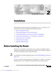 Cisco 1711 - Security Access Router Hardware Installation Manual