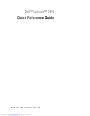 Dell LATITUTE D610 Quick Reference Manual