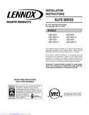 Lennox Hearth Products Elite LBR-3824 Installation Instructions Manual