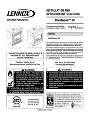 Lennox Brentwood LV Installation And Operation Instructions Manual