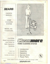 Sears Cleanmore 175.8575180 Owner's Manual
