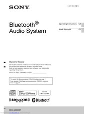 Sony MEX-BT4100P Operating Instructions Manual