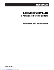 Honeywell ADEMCO VISTA-40 Installation And Setup Manual