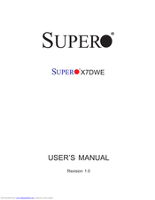 Supermicro X7DWE User Manual