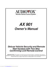 Audiovox AX 901 Owner's Manual