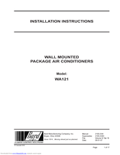 Bard WA121 Installation Instructions Manual