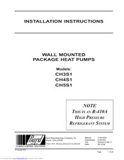 Bard CH3S1 Installation Instructions Manual