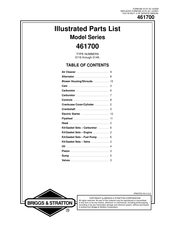 Briggs & Stratton 461700 Series Illustrated Parts List