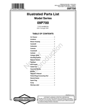Briggs & Stratton 09P700 Series Illustrated Parts List