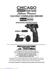 Chicago Electric 96298 Operating Instructions Manual