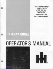 International Cub Cadet 169 Operator's Manual