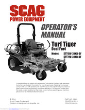 Scag Power Equipment Turf Tiger STT72V-31KB-DF Operator's Manual