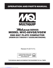 Multiquip Mikasa MVC-88VGE Operation And Parts Manual