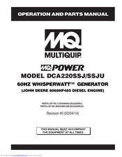Multiquip Power WHISPERWATT DCA22SSJU Operation And Parts Manual