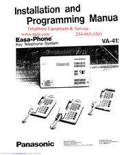 Panasonic Easa-Phone VA-412 Installation Manual