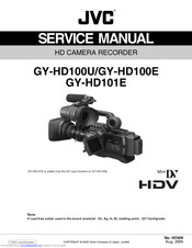 JVC GY-HD100U - 3-ccd Prohd Camcorder Service Manual