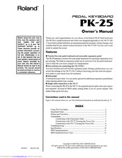 Roland PK-25 Owner's Manual