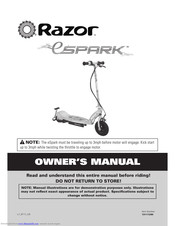 Razor Espark 13111290 Owner's Manual