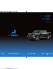 Honda 2013 Redgeline Technology Reference Manual