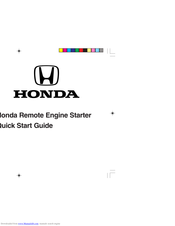 Honda Remote Engine Starter Quick Start Manual